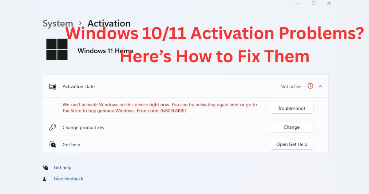 Windows 10/11 Activation Problems