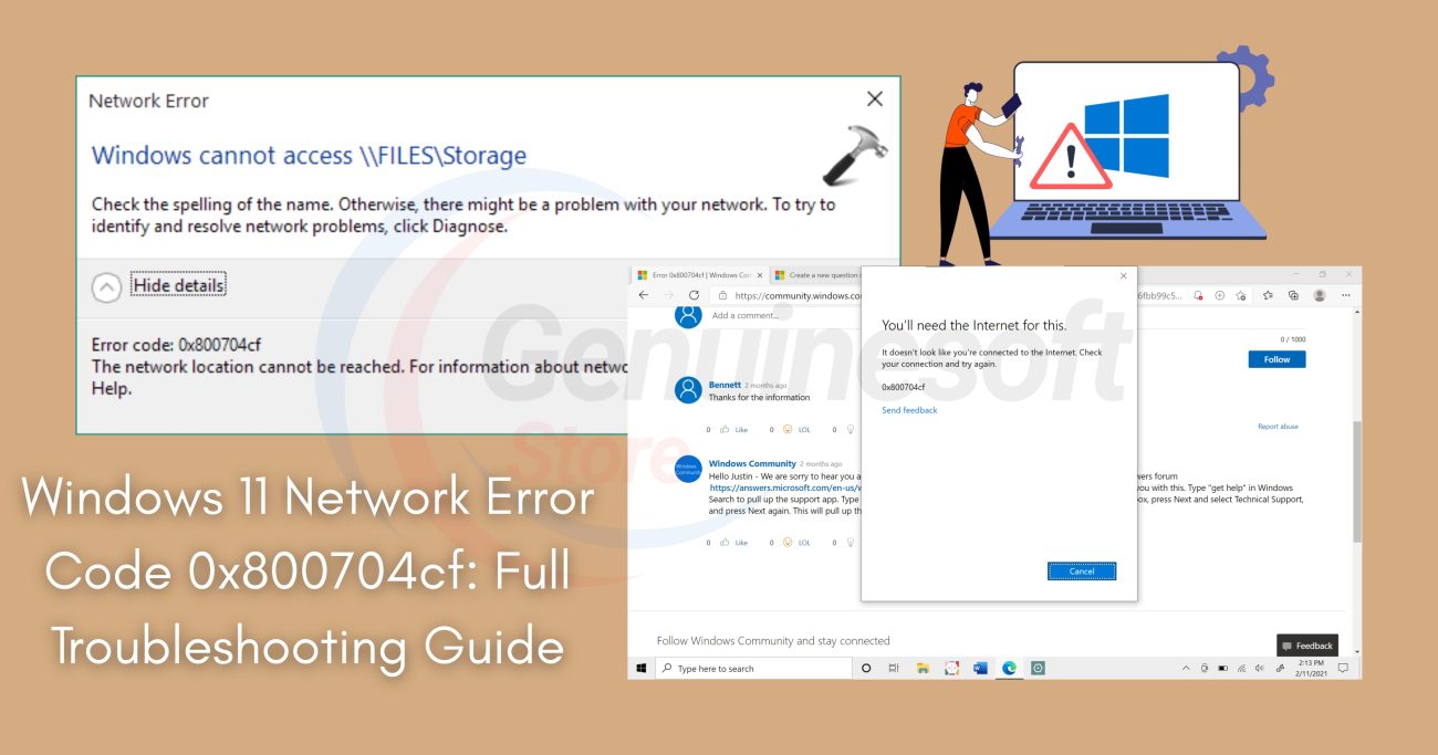 Windows 11 Network Error Code 0x800704cf
