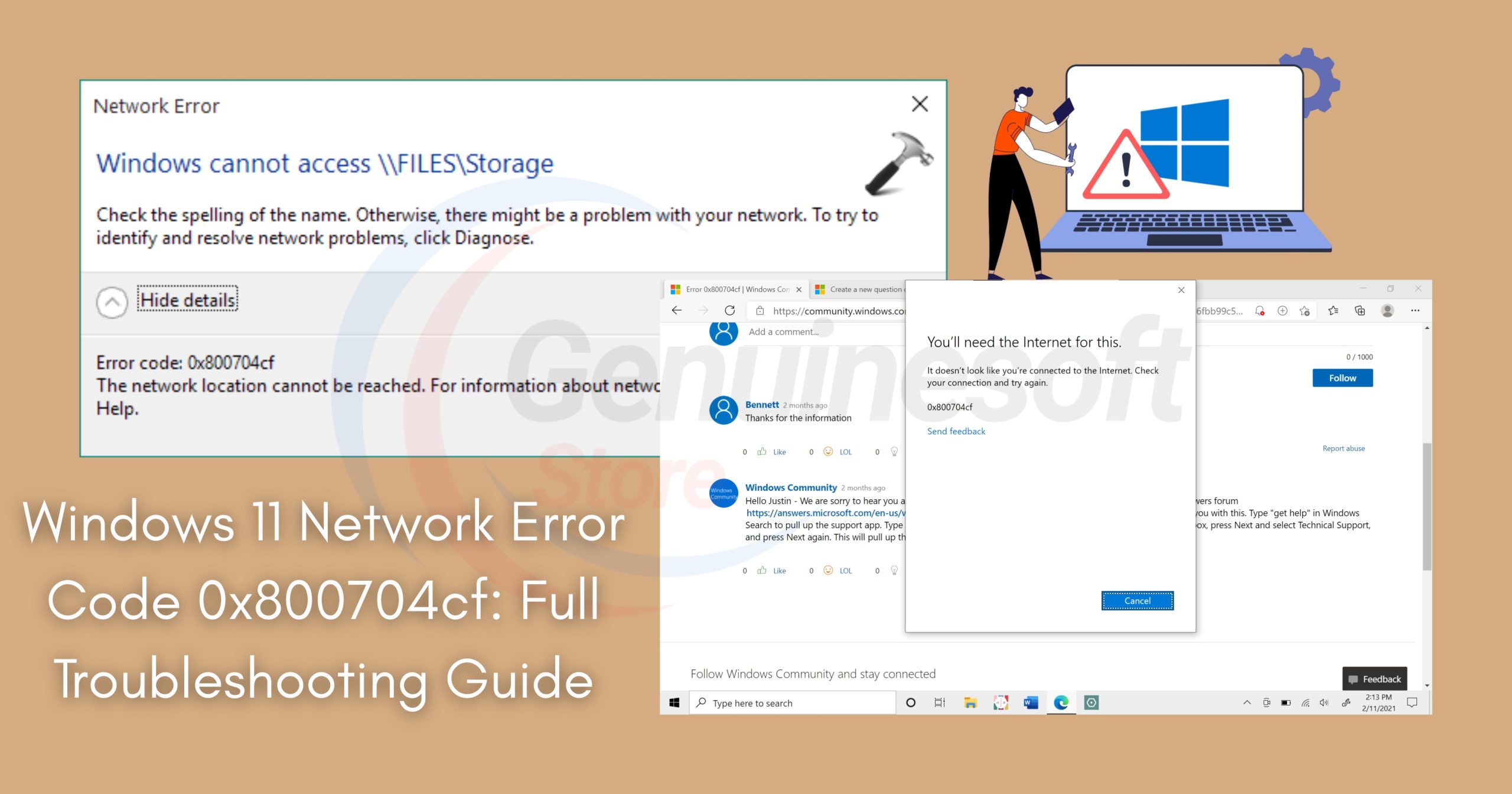Windows 11 Network Error Code 0x800704cf