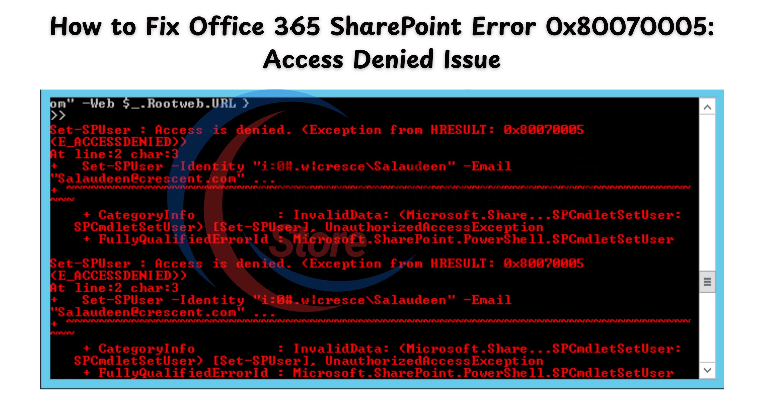 Office 365 SharePoint Error 0x80070005
