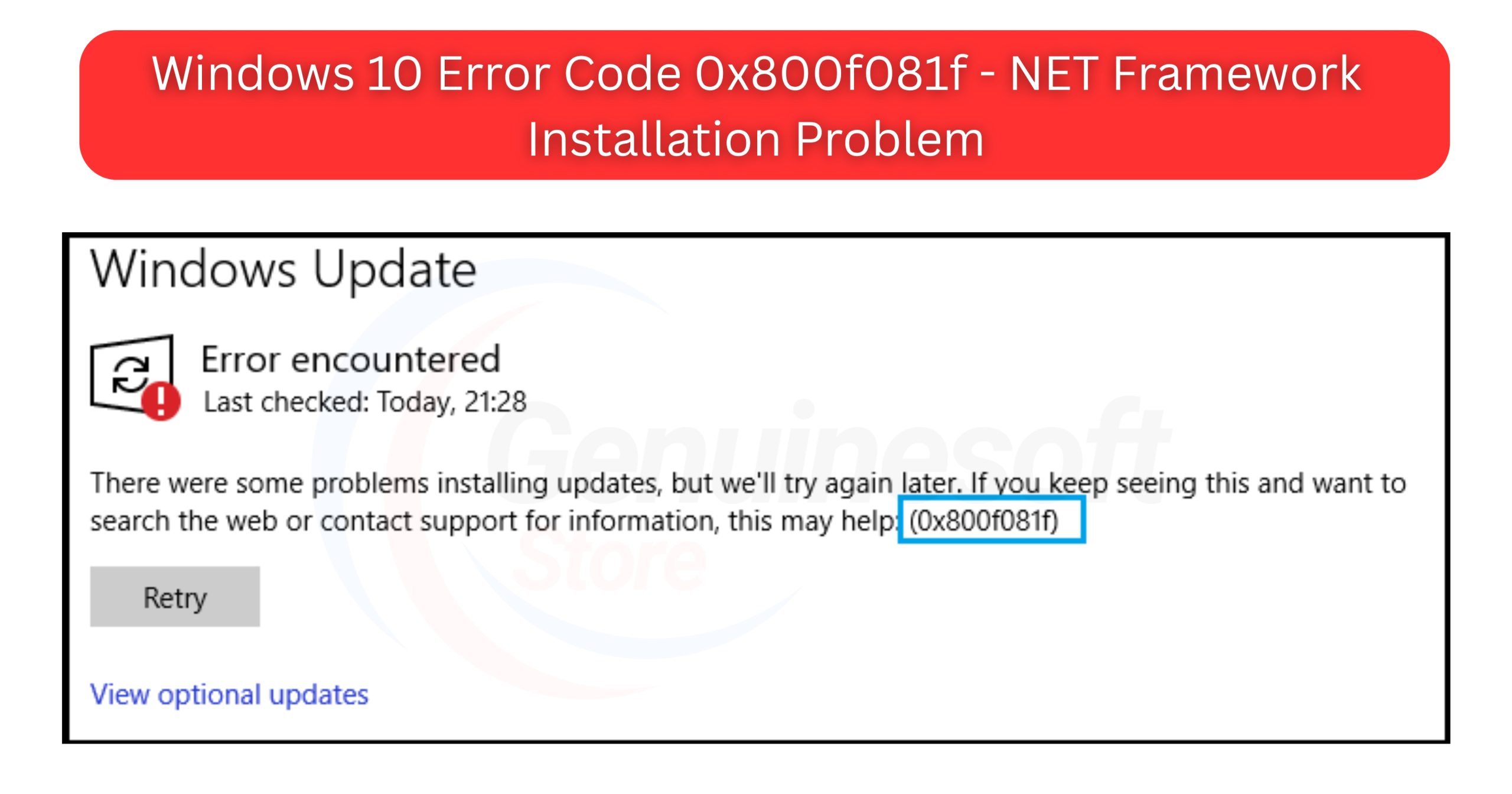 Windows 10 Error Code 0x800f081f